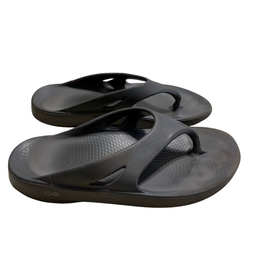 OOFOS OOriginal Recovery Sandals Classic Thong Men's 10 Women's 12 Cushion Black